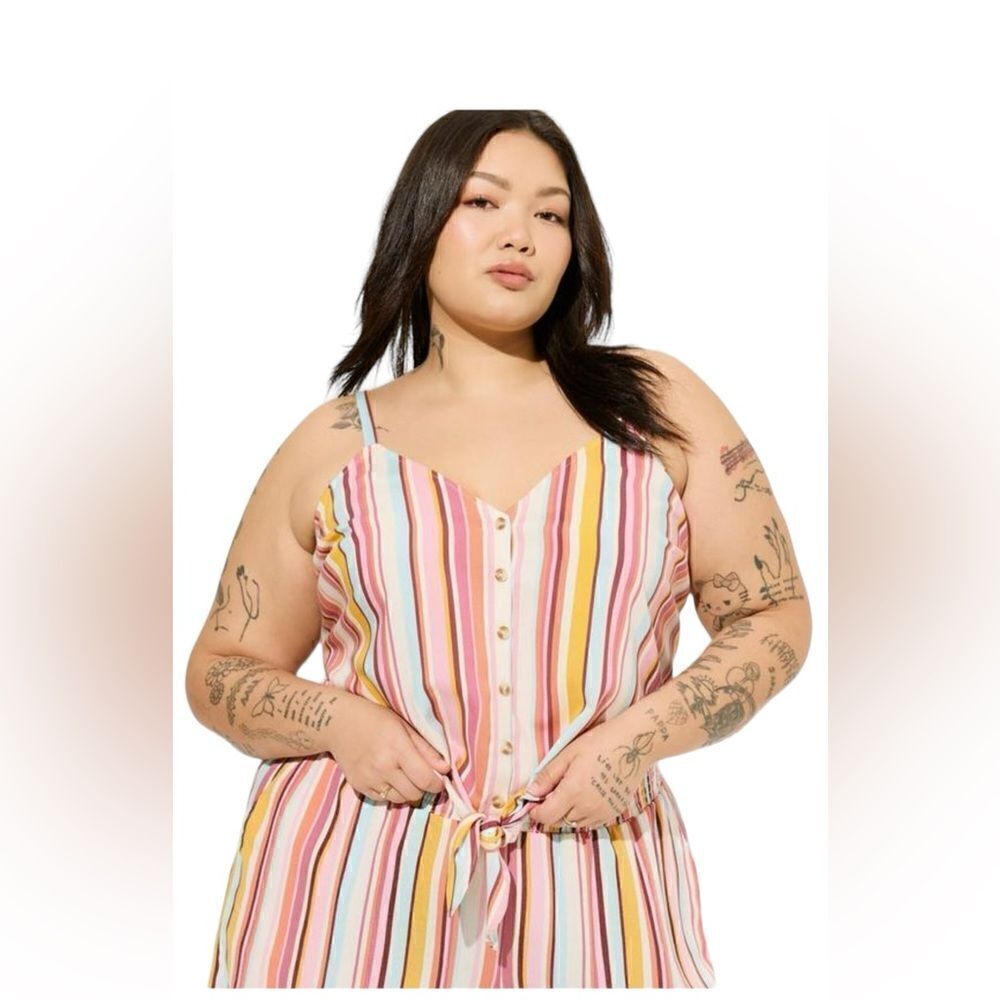 Torrid Challis Button Down Tie Front Crop Blouse Size 5X NIB